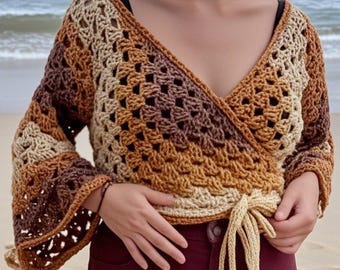 Grandma Bells Wrap Top Muster: Anfänger-freundlich (PDF Pattern)