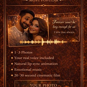 Signature Cinematic Love Film | Your Real Voice + Lip Sync | Personalized Animated Love Video