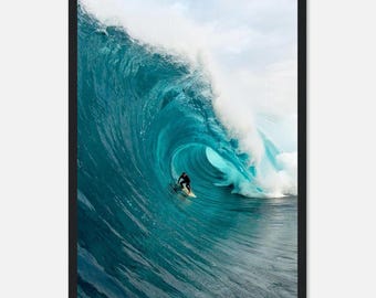 Big Wave Surfing Art Print – Ocean Extreme Sports Wall Decor