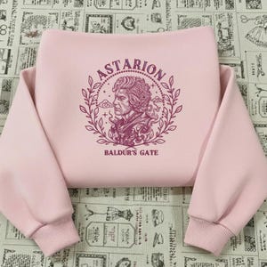 Astarion Tattoo Baldur's Gate 3 Sweatshirt, BG3 Embroidered Hoodie, Infernal Scars Vampire Spawn Sweater, Custom Gamer Gif