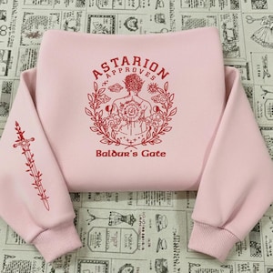 Baldur's Gate 3 Astarion Tattoo Sweatshirt, BG3 Bestickter Hoodie, Infernal Scars Vampire Laich Pullover, Benutzerdefiniertes Gamer Gif