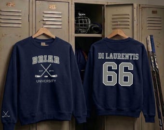 Sweat-shirt Briar University Laurentis 66, chemise brodée Briar, sweat à capuche livresque série Off Campus, cadeau Hockey Romance sweat-shirt pour elle
