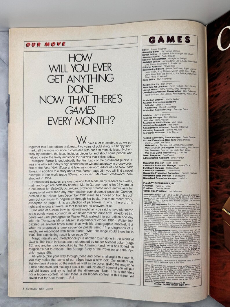 1982 Games Magazine - September Issue (vol 6, No 5, is 31) 