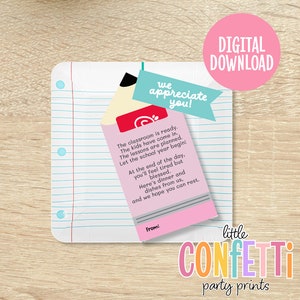 First day of school teacher gift tag, printable teacher gift tag, teacher appreciation tag, back to school gift tag, first day of class tag