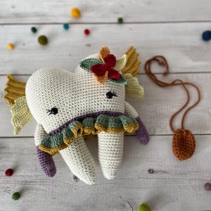 PATRÓN DE GANCHILLO Almohada del Hada de los Dientes / Amigurumi del Hada de los Dientes / Juguete ecológico y sostenible para niños / PDF