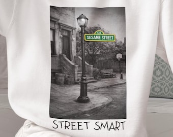 Sesame Street Adult Crewneck Sweatshirt | PBS, Street Smart Shirt