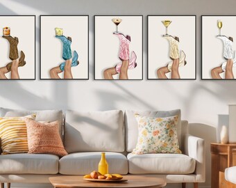 Cowgirl Cocktail Wall Art Bundle | Western Glam Decor | 5 Printable PDF Files