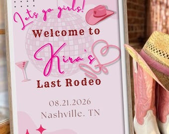 Pink Cowgirl Bachelorette Itinerary: Western Weekend Planner (Editable Canva Template)