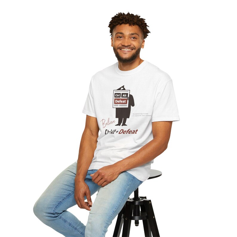 Ctrl Alt Defeat Comfort Colors® Shirt, Funny Tech Humor Tee, Boho Style T-Shirt, Funny Puns Shirts, Programmer Gift, Developer Tees image 4