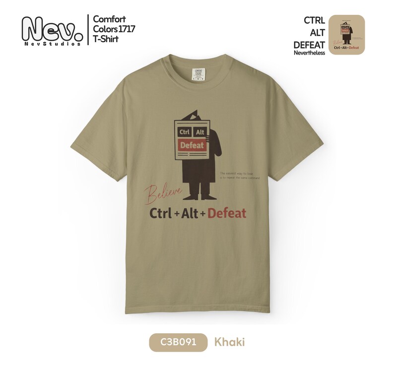 Ctrl Alt Defeat Comfort Colors® Shirt, Funny Tech Humor Tee, Boho Style T-Shirt, Funny Puns Shirts, Programmer Gift, Developer Tees image 7