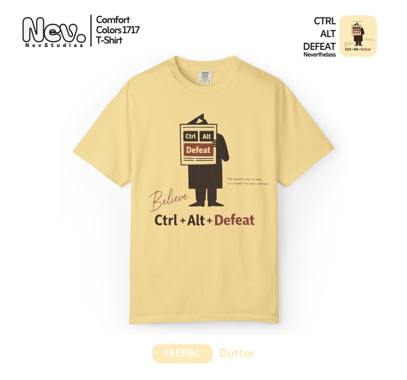 Ctrl Alt Defeat Comfort Colors® Shirt, Funny Tech Humor Tee, Boho Style T-Shirt, Funny Puns Shirts, Programmer Gift, Developer Tees image 9