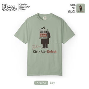 Ctrl Alt Defeat Comfort Colors® Shirt, Funny Tech Humor Tee, Boho Style T-Shirt, Funny Puns Shirts, Programmer Gift, Developer Tees image 11