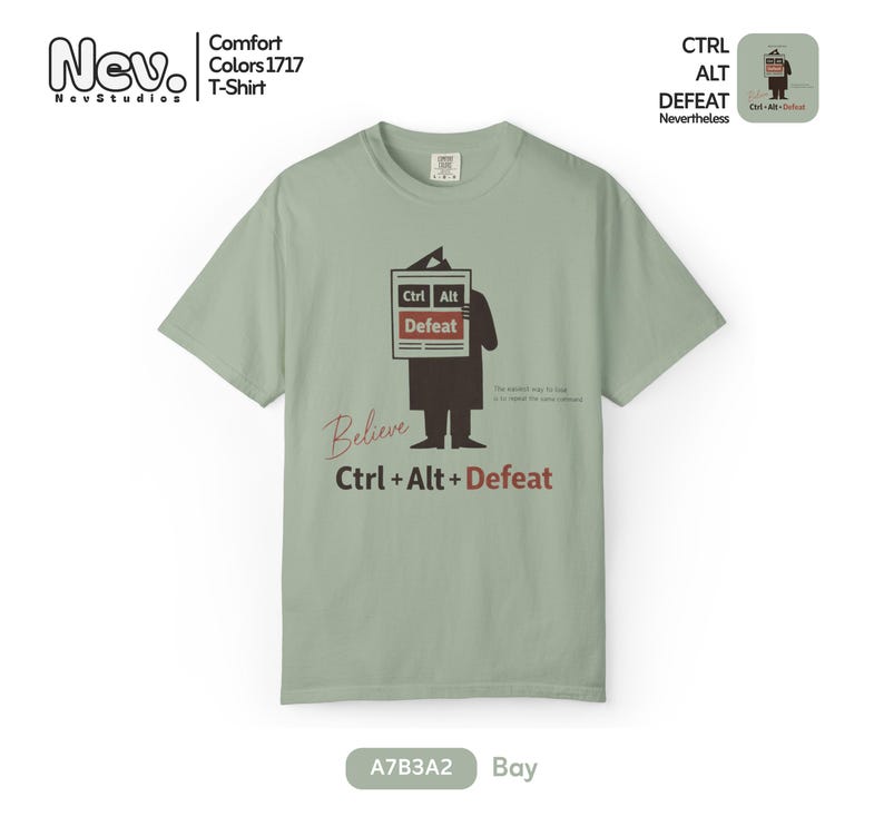 Ctrl Alt Defeat Comfort Colors® Shirt, Funny Tech Humor Tee, Boho Style T-Shirt, Funny Puns Shirts, Programmer Gift, Developer Tees image 11