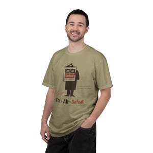 Ctrl Alt Defeat Comfort Colors® Shirt, Funny Tech Humor Tee, Boho Style T-Shirt, Funny Puns Shirts, Programmer Gift, Developer Tees image 6