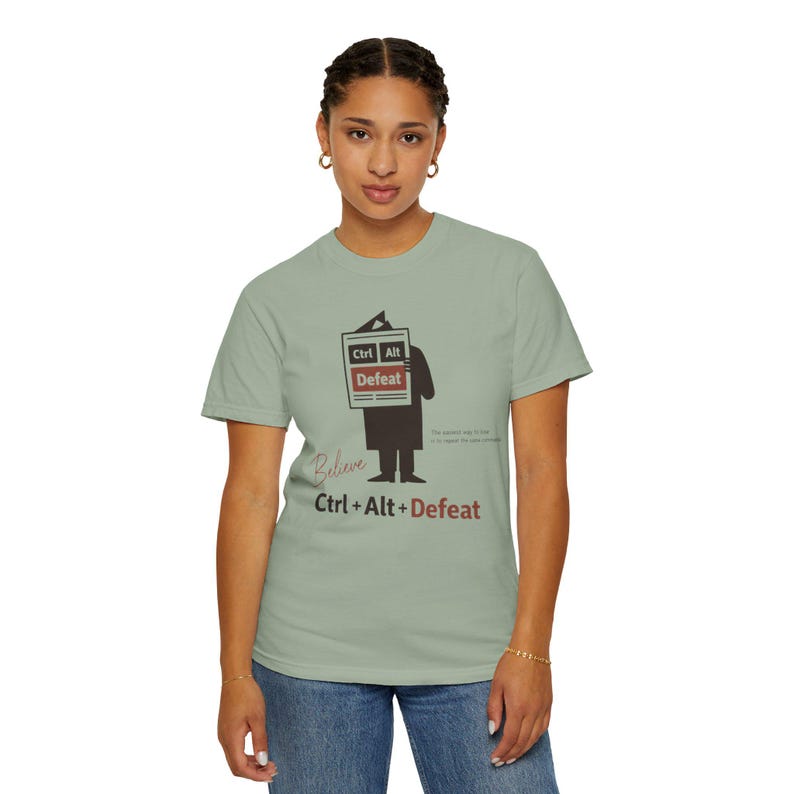 Ctrl Alt Defeat Comfort Colors® Shirt, Funny Tech Humor Tee, Boho Style T-Shirt, Funny Puns Shirts, Programmer Gift, Developer Tees image 10