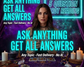 Lectura de tarot de 5 preguntas en la misma hora, lectura psíquica de cualquier tema, lectura intuitiva de cualquier tema, informe energético rápido y preciso.