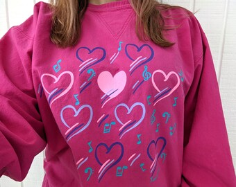 Green white Hearts Extra long sleeve top Party Holiday Gift crop Retro Hippy UK