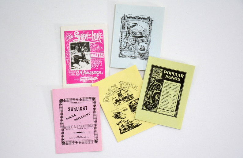 Vintage 80 S Dollhouse Miniature Music Magazines Lady Of Etsy