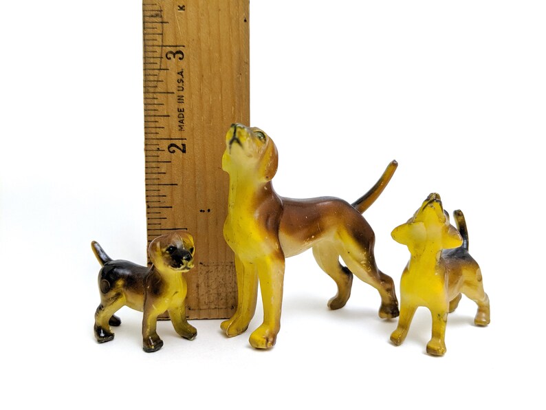 Vintage Miniature Plastic Dog Figurines Hound Dog Figurine Etsy