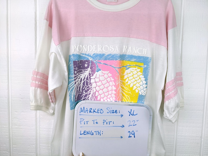 Vintage 80s Ponderosa Amusement Park Lake Tahoe Jersey Style Graphic T Shirt Size XL Alore