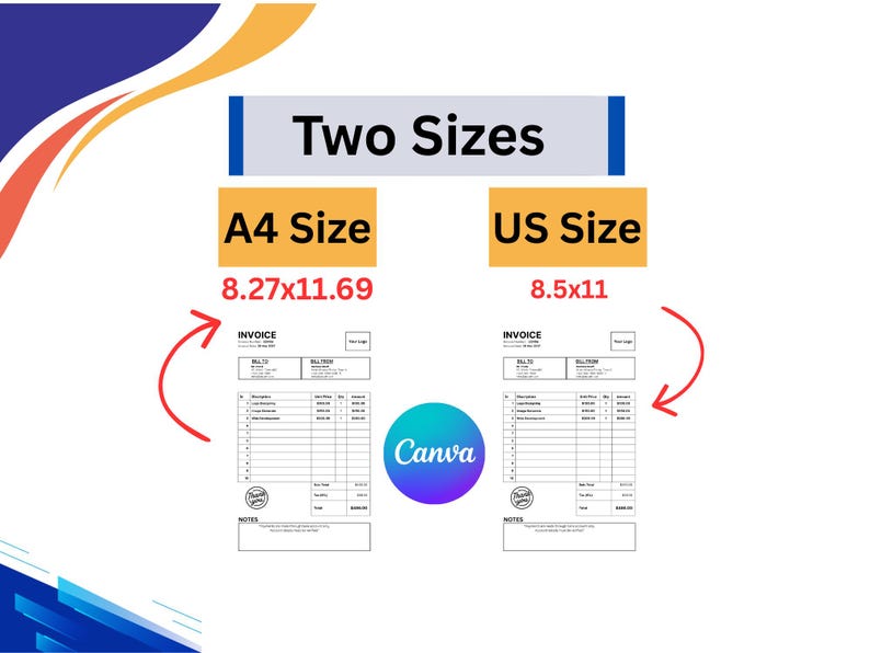 Editable Invoice Template, Minimalist Business Billing Form (canva, US ...