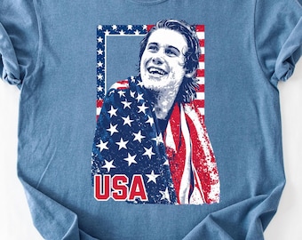 Comfort Colors® Jack Hughes Usa Gold Hockey T-Shirt, Patriotic hockey Fan Tee, American Hockey Pride Gift