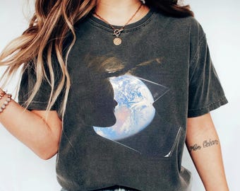 Artemis II Orion Window Earth Photo Shirt, Christina Koch Space Mission, NASA Inspired Astronaut, Orion Spacecraft Comfort Colors® Shirt