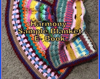 Harmony Sample Blanket Crochet Pattern E- Book Instant Download PDF file