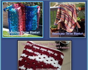 Throw Blankets Crochet Pattern E Book - Instant Download