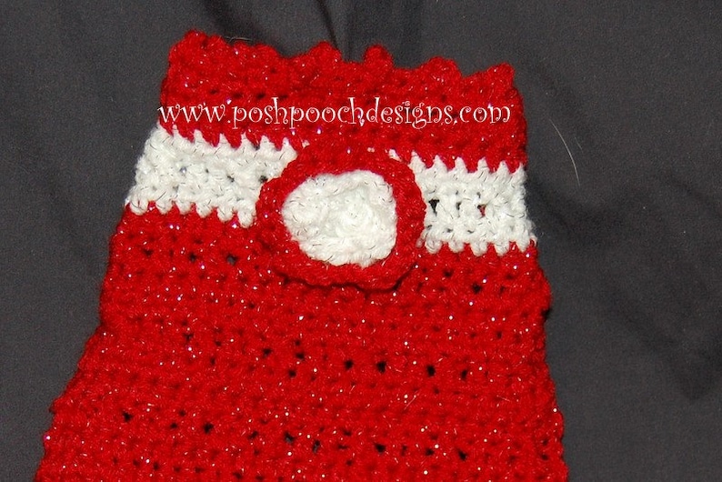 Instant Download Crochet Pattern Christmas Sparkle Dog Dress Small Dog Sweater 2-20 lbs image 3