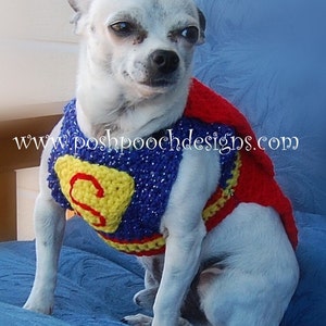 Instant Download Crochet Pattern Super Dog Sweater and Cape Small Dog 2-20 lbs image 2