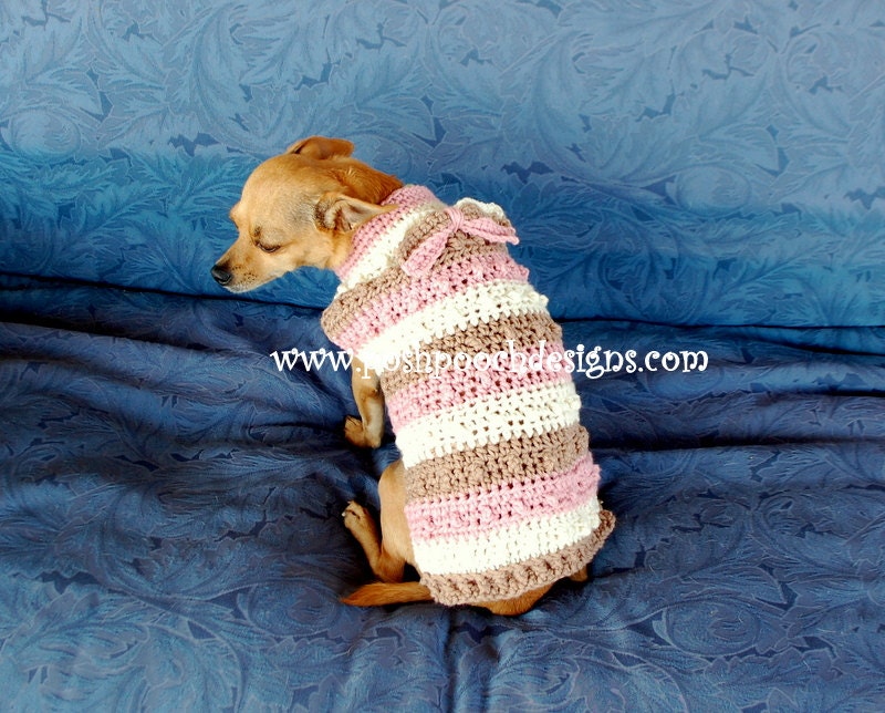 Instant Download Crochet Pattern Nubby Striped Dog Sweater Etsy