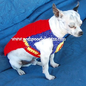 Instant Download Crochet Pattern Super Dog Sweater and Cape Small Dog 2-20 lbs image 3