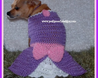 Instant Download Crochet Pattern - Sofia Dog Dress - Small Dog Sweater