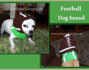 Football Dog Snood Hooded Cowl - Instant Download Crochet Pattern