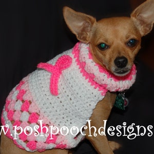 Instant Download Crochet Pattern Dog Sweater Breast Cancer Awareness - Etsy