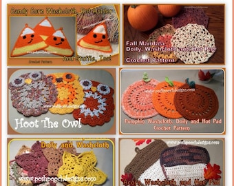 Fall Washcloth Crochet Pattern E Book - Instant Download PDF File