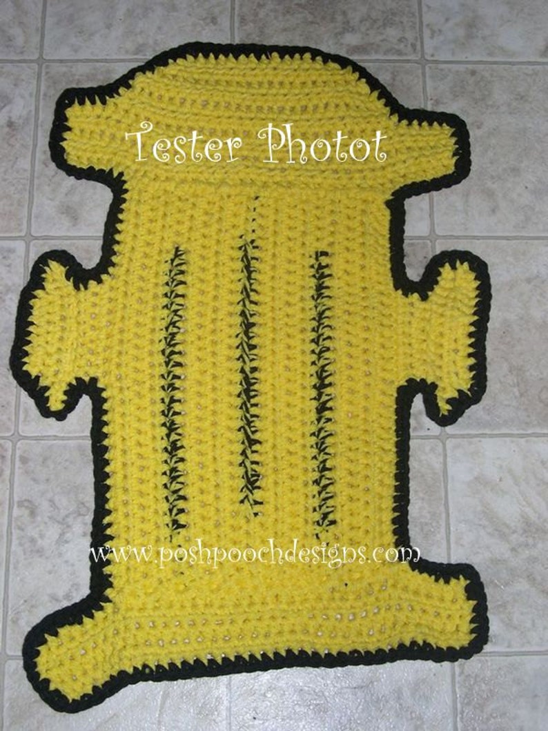 Instant Download Crochet Pattern Fire Hydrant Dog Rug Pet mat Dog Blanket , Wall Decor image 3