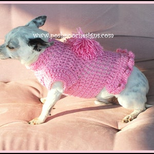 Instant Download Crochet Pattern Bundle Pink Pom Pom Dog Snood and Sweater Set image 3