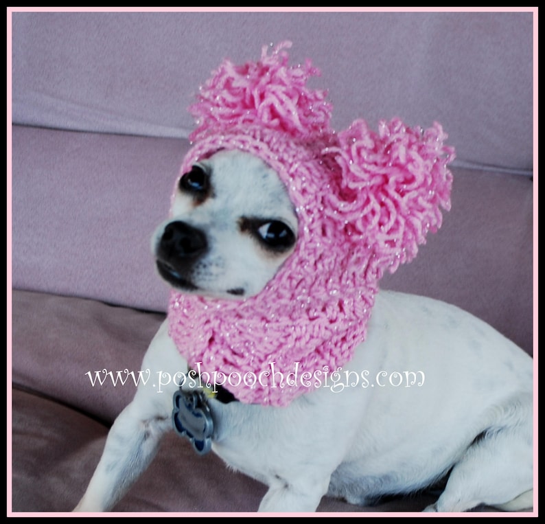 Instant Download Crochet Pattern Bundle Pink Pom Pom Dog Snood and Sweater Set image 5