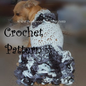 Instant Download Crochet Pattern - Ruffle Butt Dog Sweater - Small Dogs 2-20 lbs