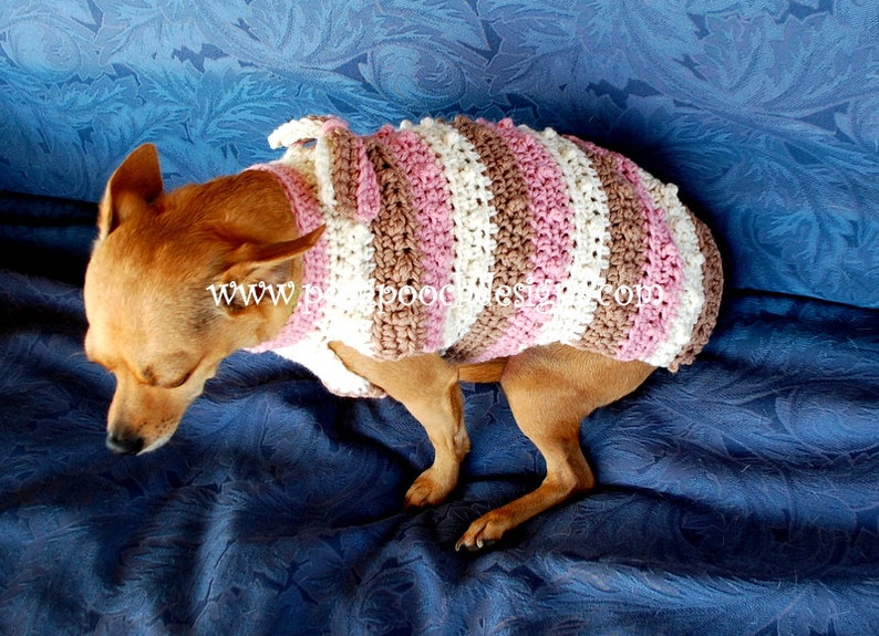 Instant Download Crochet Pattern Nubby Striped Dog Sweater Etsy