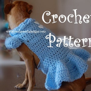 Instant Download Crochet Pattern- Dog Sweater  &quot;Lucy&quot; Dress Small Dogs