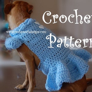 Instant Download Crochet Pattern- Dog Sweater  "Lucy" Dress Small Dogs