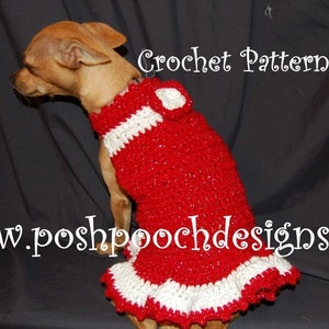 Instant Download Crochet Pattern Christmas Sparkle Dog Dress Small Dog Sweater 2-20 lbs image 1