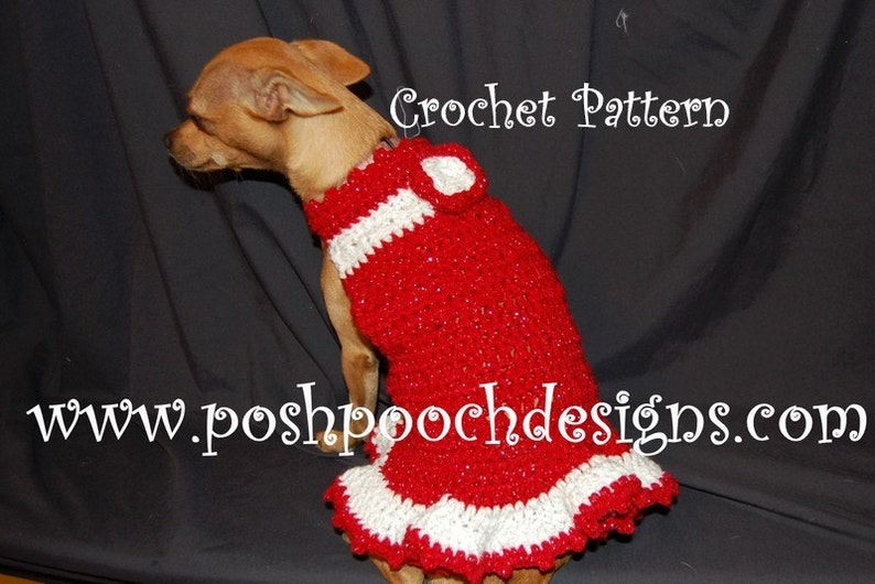 Instant Download Crochet Pattern Christmas Sparkle Dog Dress Small Dog Sweater 2-20 lbs image 1