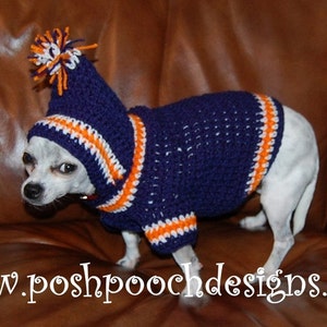 Instant Download Crochet Pattern Sports Team Dog Hoodie Small Dog Hoody 2-20 lbs image 5