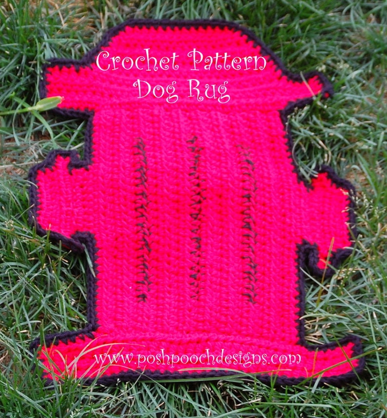 Instant Download Crochet Pattern Fire Hydrant Dog Rug Pet mat Dog Blanket , Wall Decor image 5