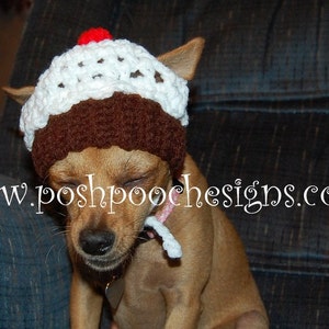 Instant Download Crochet Pattern Cupcake Dog Dog Hat 3 sizes For Small, Medium and large Dogs image 5