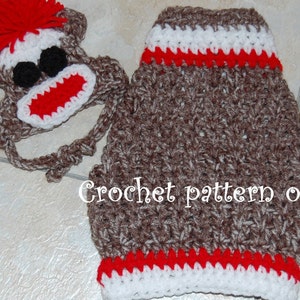 Instant Download Crochet Pattern Sock Monkey Dog Sweater and Hat Small Dog 2-20 lbs image 3